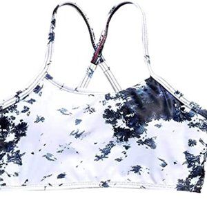 SOLY HUX Girls Black & White Tie Dye Spaghetti Strap Bikini Top Bathing Suit Top